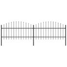vidaXL Garden Fence with Spear Top Steel 359x125 cm Black
