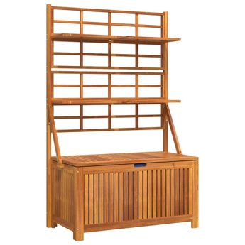 vidaXL Storage Box with Trellis 39"x19.7"x63" Solid Wood Acacia