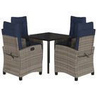 vidaXL 5 Piece Garden Dining Set with Cushions Grey Poly Rattan