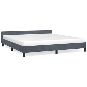 vidaXL Bed Frame without Mattress Dark Grey California King Velvet