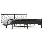 vidaXL Metal Bed Frame without Mattress with Footboard Black 76"x79.9"