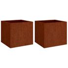 vidaXL Planters 2 pcs 19.3"x18.5"x18.1" Corten Steel