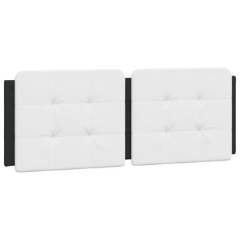 vidaXL Headboard Cushion "Zadar" Black and White 53.9" Faux Leather