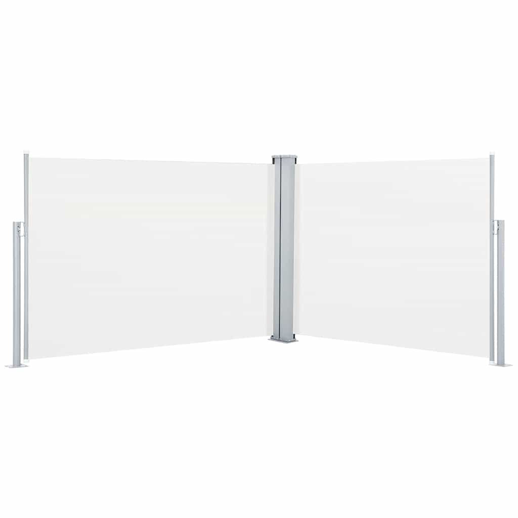 vidaXL Retractable Side Awning Cream 120x1000 cm