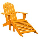 vidaXL Patio Adirondack Chair with Ottoman Solid Fir Wood Orange