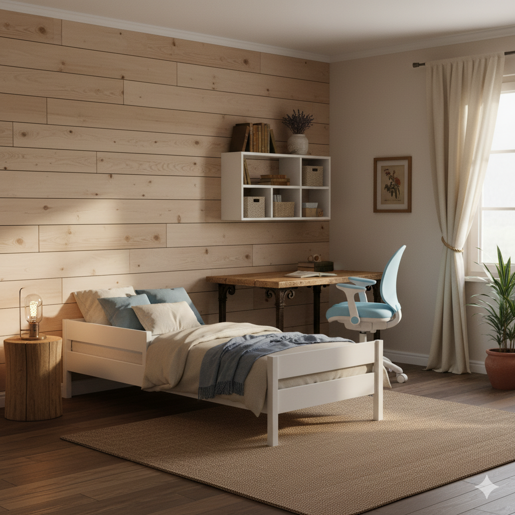 Blue Provençal children's room for a boy
