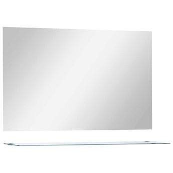 vidaXL Wall Mirror with Shelf 39.4"x23.6" Tempered Glass