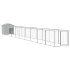vidaXL Dog House with Roof Light Gray 46.1"x400.4"x48.4" Galvanized Steel