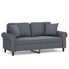 vidaXL 2-Seater Sofa with Throw Pillows Dark Gray 55.1" Velvet
