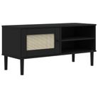 vidaXL TV Cabinet SENJA Rattan Look Black 106x40x49cm Solid Wood Pine