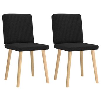 vidaXL Dining Chairs 2 pcs Black Fabric
