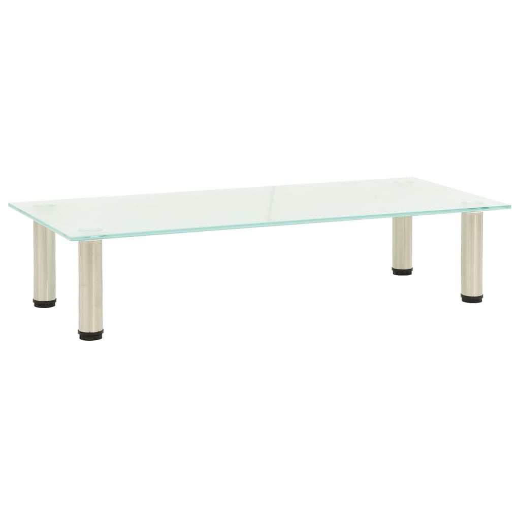 vidaXL TV Stand Frosted 31.5"x13.8"x6.7" Tempered Glass