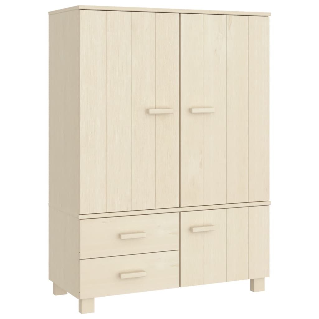 vidaXL Wardrobe HAMAR Honey Brown 39"x17.7"x53.9" Solid Wood Pine