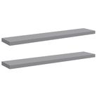 vidaXL Floating Wall Shelves 2 pcs Gray 47.2"x9.3"x1.5" MDF