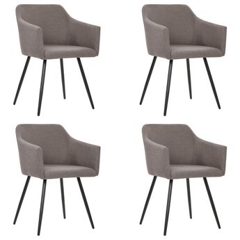 vidaXL Dining Chairs 4 pcs Taupe Fabric