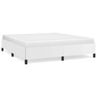 vidaXL Bed Frame without Mattress White 193x203 cm King Faux Leather