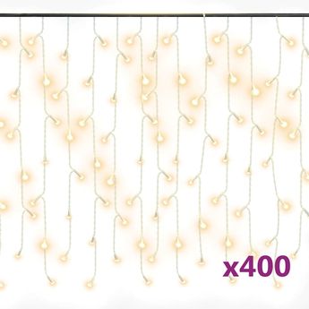 vidaXL LED Curtain Icicle Lights 393.7" 400 LED Warm White 8 Function