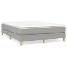 vidaXL Box Spring Bed Frame Light Grey Full Fabric (US Only)
