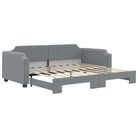 vidaXL Daybed with Trundle without Mattress Light Grey 100x190 cm