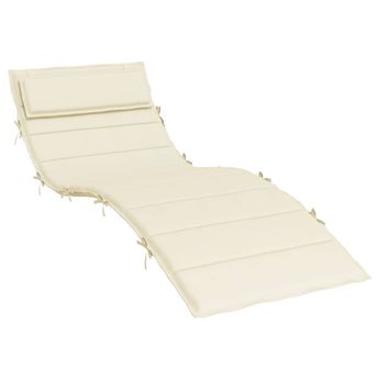 vidaXL Sun Lounger Cushion Cream 180x60x4 cm Oxford Fabric