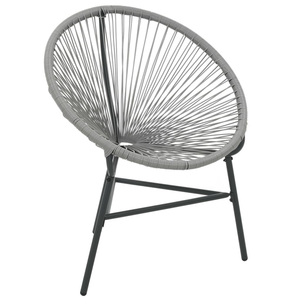 vidaXL Patio Moon Chair Poly Rattan Gray