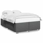 vidaXL Bed Frame without Mattress Dark Grey Queen Fabric