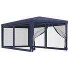 vidaXL Party Tent with 6 Mesh Sidewalls Blue 9.8'x19.7' HDPE