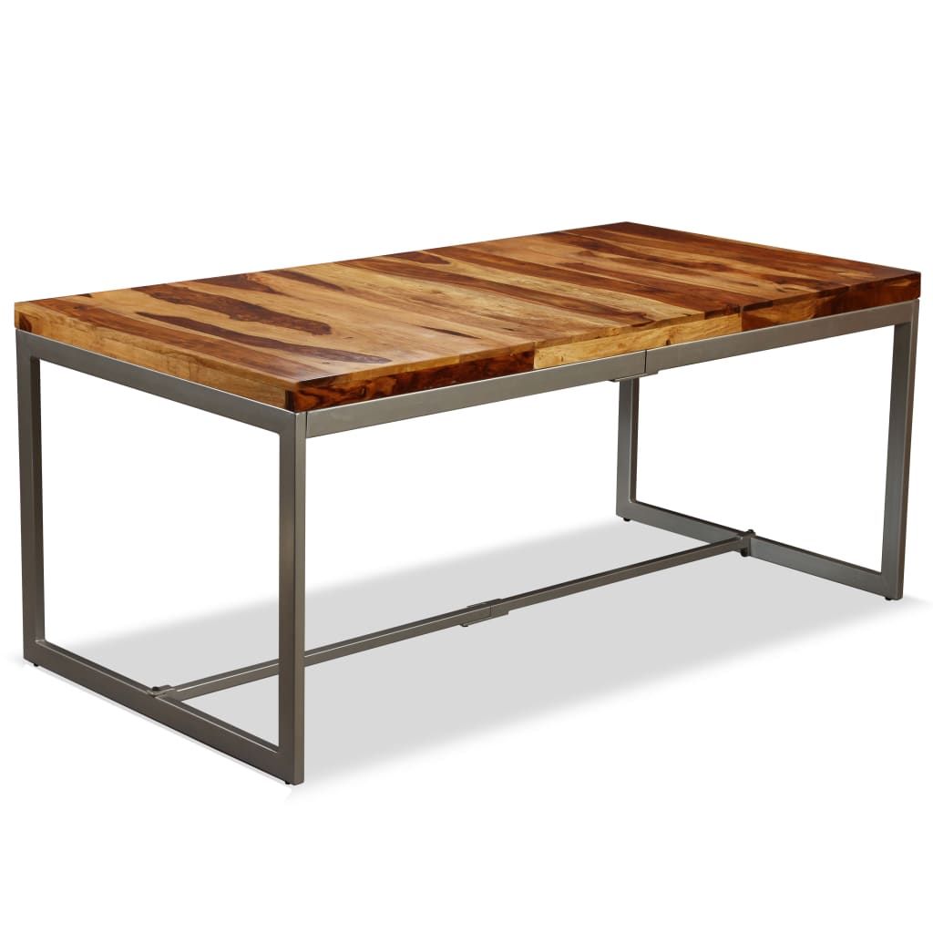 vidaXL Dining Table Solid Acacia Wood and Steel 70.9"