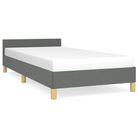 vidaXL Bed Frame without Mattress Dark Gray Twin XL Fabric