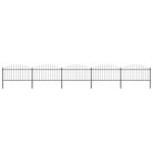 vidaXL Garden Fence with Spear Top Steel 892.5x150 cm Black
