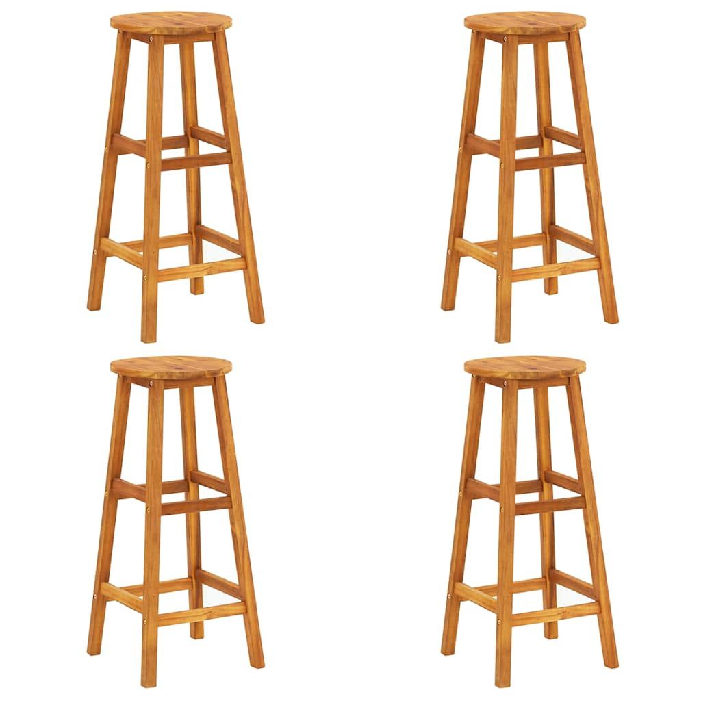 vidaXL Bar Stools 4 pcs Solid Acacia Wood