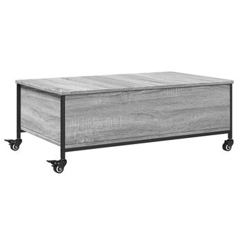 vidaXL Coffee Table withÂ Wheels Gray Sonoma 35.8"x21.7"x13.4" EngineeredÂ Wood