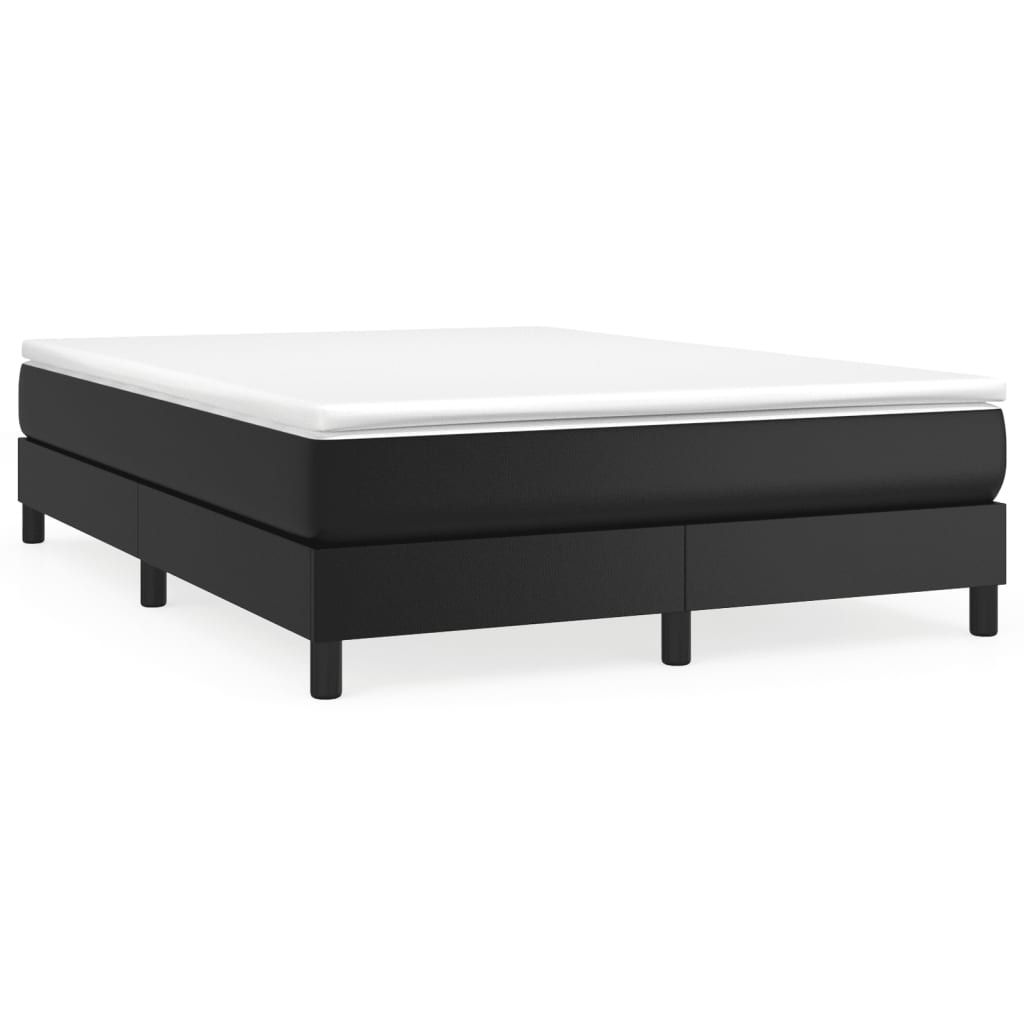 vidaXL Box Spring Bed Frame Black Full Faux Leather (US Only)