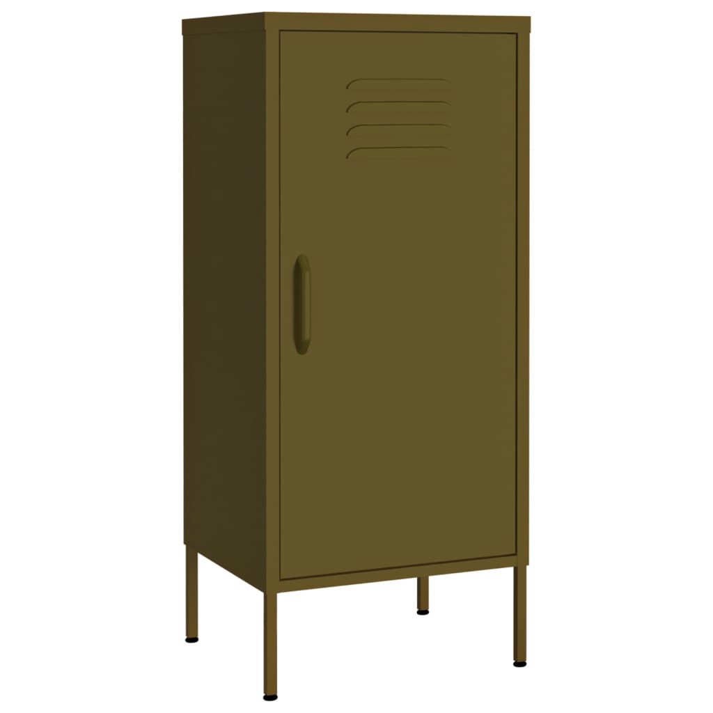 vidaXL Storage Cabinet Olive Green 16.7"x13.8"x40" Steel