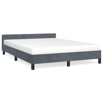 vidaXL Bed Frame without Mattress Dark Grey Full Velvet