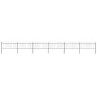 vidaXL Garden Fence with Spear Top Steel 1070x80 cm Black