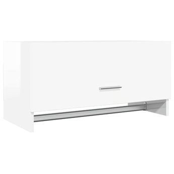 vidaXL Wardrobe High Gloss White 70x32.5x35 cm Engineered Wood