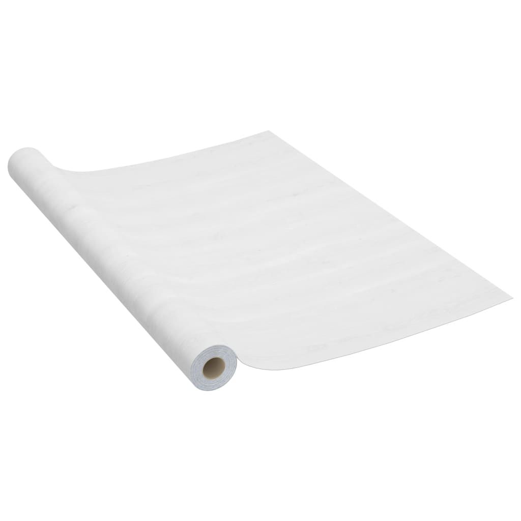 vidaXL Self-adhesive Furniture Film White Wood 500x90 cm PVC