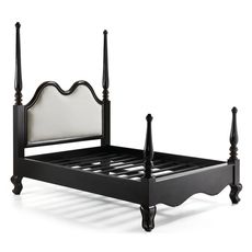 Estila Luxury bed VINTAGE DARK with decorative pillars 160 cm