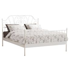 Bed with slatted frame, white, 160x200, BEHEMOTH