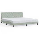 vidaXL Bed Frame without Mattress Light Gray 76"x79.9" Velvet