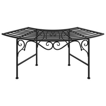 vidaXL Tree Bench 113 cm Black Steel