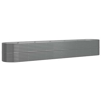 vidaXL Garden Raised Bed Galvanized Steel 173.2"x31.5"x26.8" Gray