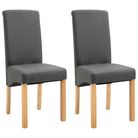 vidaXL Dining Chairs 2 pcs Gray Fabric
