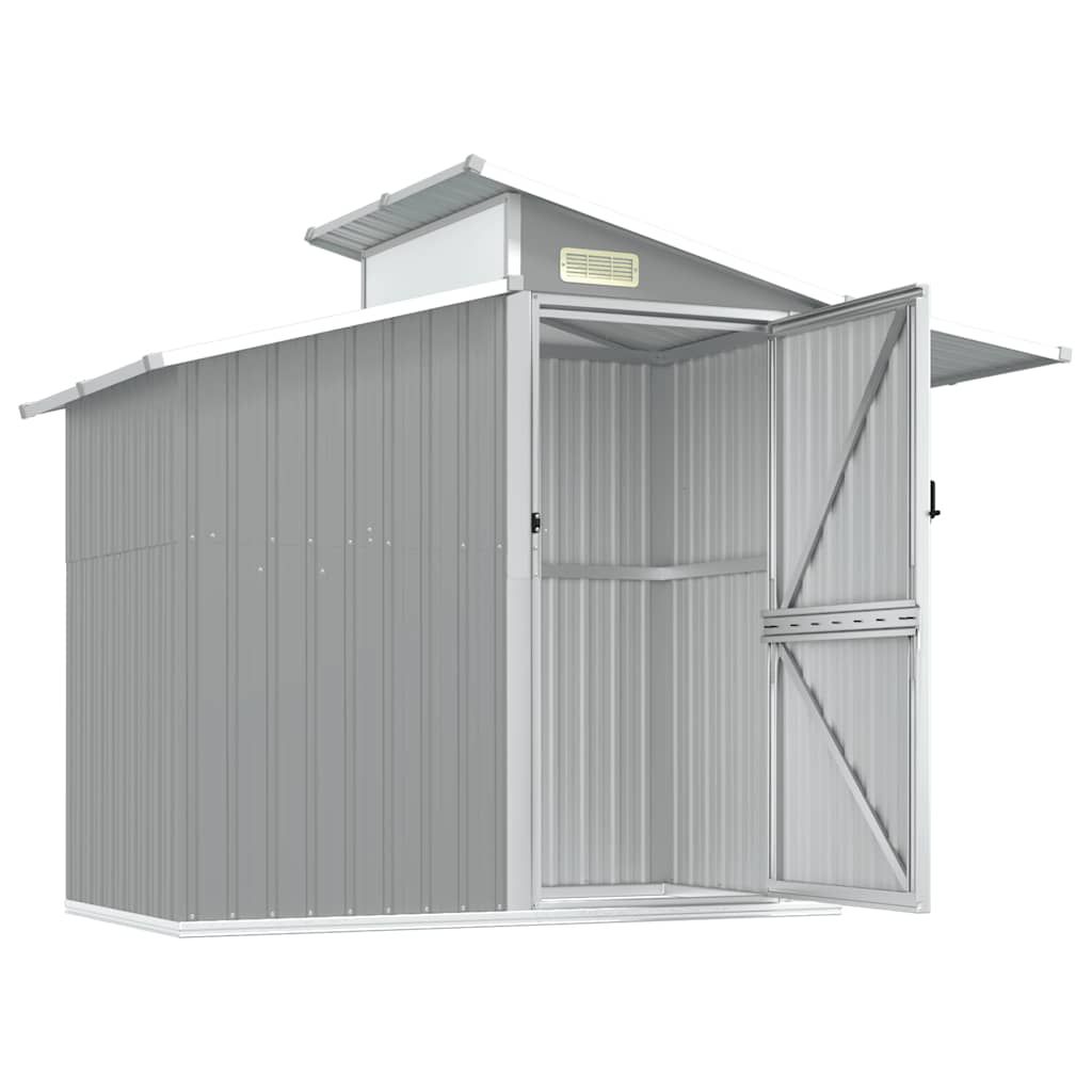 vidaXL Garden Shed Grey 270x130x208.5 cm Galvanised Steel