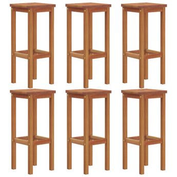 vidaXL Bar Stools 6 pcs Solid Wood Acacia