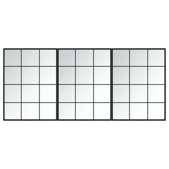 vidaXL Wall Mirrors 3 pcs Black 31.5"x23.6" Metal