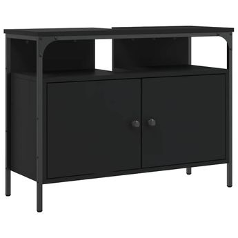 vidaXL Bathroom Sink Cabinet Black 60x30x60 cm Engineered Wood