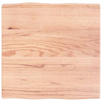 vidaXL Table Top Light Brown 23.6"x23.6"x(0.8"-1.6") Treated Solid Wood Live Edge