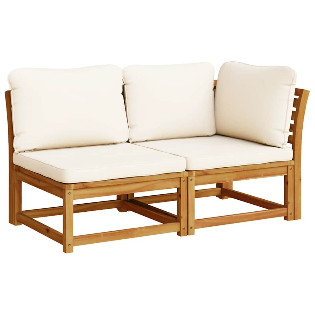 vidaXL 2 Piece Garden Lounge Set with Cushions Solid Wood Acacia